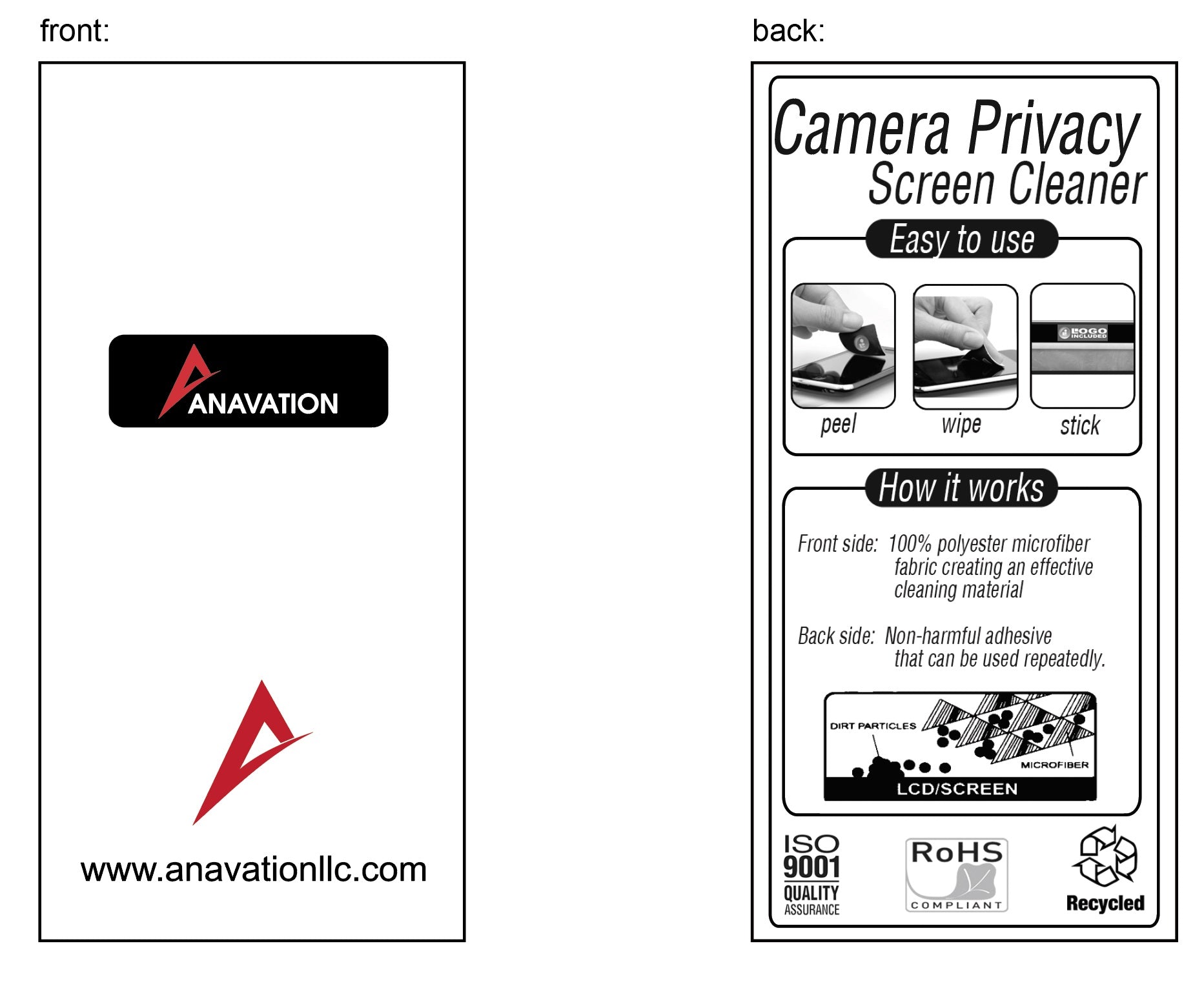 branded webcam cover insert card