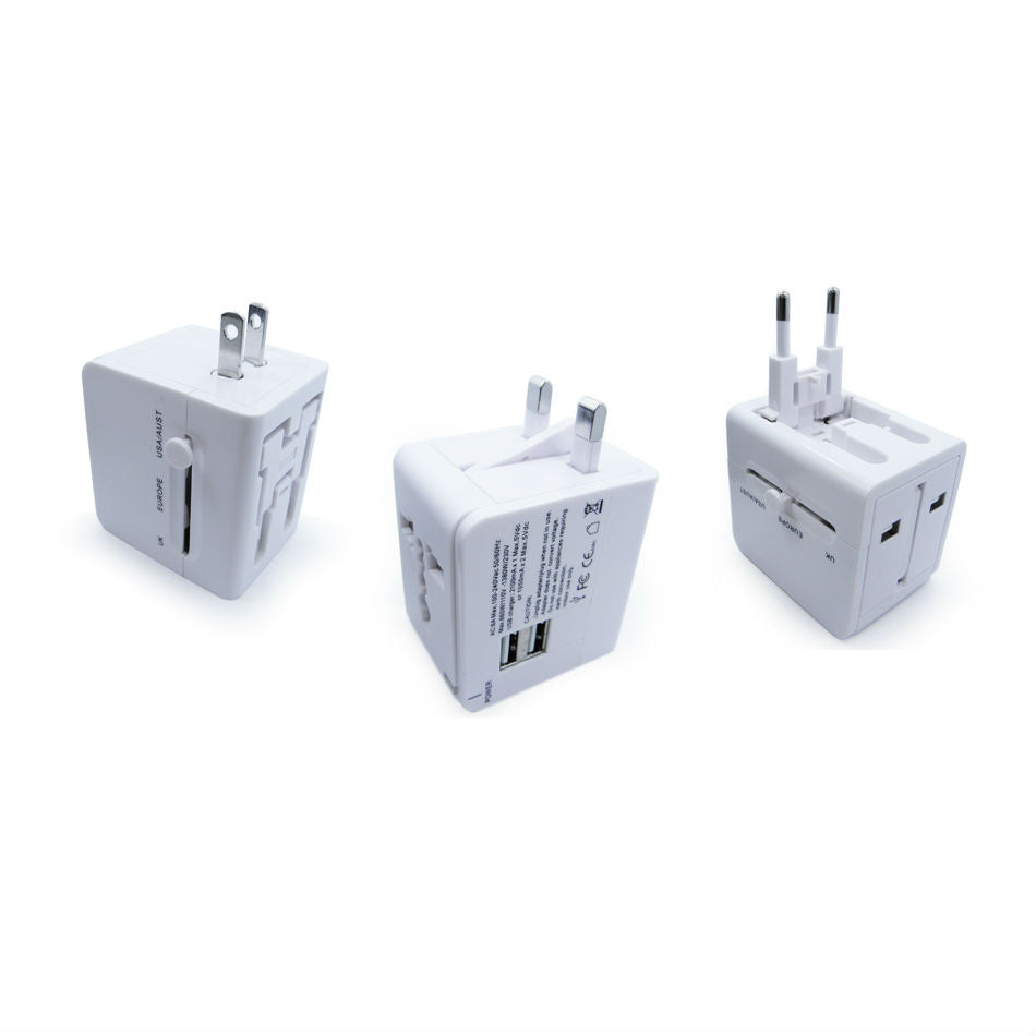Worldwide AC Travel Adapter with Dual USB Ports